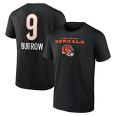 Joe Burrow Cincinnati Bengals Team Wordmark Name & Number T-Shirt - Black - NFL