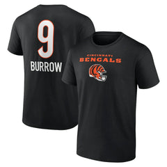Joe Burrow Cincinnati Bengals Team Wordmark Name & Number T-Shirt - Black - NFL