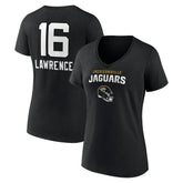Trevor Lawrence Jacksonville Jaguars Women's Team Wordmark Name & Number V-Neck T-Shirt - Black - NFL
