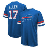 Josh Allen Buffalo Bills Majestic Threads Name & Number Oversize Fit T-Shirt - Royal - NFL