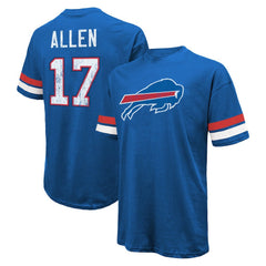 Josh Allen Buffalo Bills Majestic Threads Name & Number Oversize Fit T-Shirt - Royal - NFL