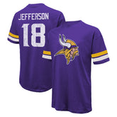 Justin Jefferson Minnesota Vikings Majestic Threads Name & Number Oversized Fit T-Shirt - Purple - NFL