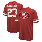 Christian McCaffrey San Francisco 49ers Majestic Threads Name & Number Oversized Fit T-Shirt - Scarlet - NFL