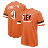 Joe Burrow Cincinnati Bengals Majestic Threads Name & Number Oversize Fit T-Shirt - Orange - NFL