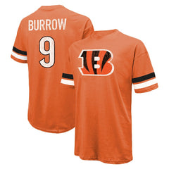 Joe Burrow Cincinnati Bengals Majestic Threads Name & Number Oversize Fit T-Shirt - Orange - NFL