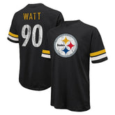 T.J. Watt Pittsburgh Steelers Majestic Threads Name & Number Oversize Fit T-Shirt - Black - NFL