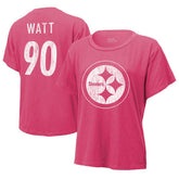 T.J. Watt Pittsburgh Steelers Majestic Threads Women's Name & Number T-Shirt - Pink - NFL