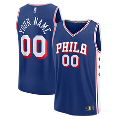 Fanatics Philadelphia 76ers Fast Break Custom Jersey Icon Edition Blue