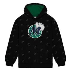 Mitchell & Ness Dallas Mavericks Hardwood Classics Allover Print Pullover Hoodie Black