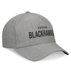 Chicago Blackhawks Fanatics Elements A-Frame Leather Strapback Hat - Heather Gray | Fanatics near me