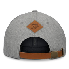 Pittsburgh Penguins Fanatics Elements A-Frame Leather Strapback Hat - Heather Gray | Fanatics on sale