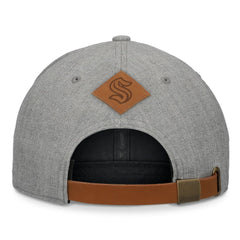 Seattle Kraken Fanatics Elements A-Frame Leather Strapback Hat - Heather Gray | Fanatics Clearance