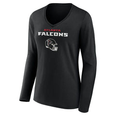 Bijan Robinson Atlanta Falcons Women's Team Wordmark Name & Number Long Sleeve V-Neck T-Shirt - Black - NFL