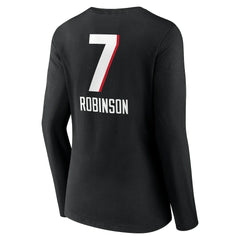 Bijan Robinson Atlanta Falcons Women's Team Wordmark Name & Number Long Sleeve V-Neck T-Shirt - Black - NFL