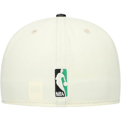 New Era Boston Celtics Faux Leather Visor Two-Tone 59FIFTY Fitted Hat White/Black
