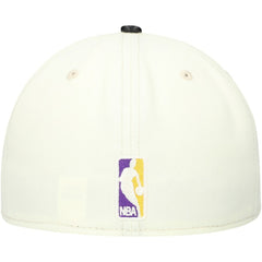 New Era Los Angeles Lakers Faux Leather Visor Two-Tone 59FIFTY Fitted Hat White/Black