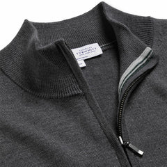 New York Jets Charles Tyrwhitt Merino Quarter-Zip Pullover Sweater - Gray - NFL