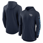 Tennessee Titans Blitz Tri-Blend Dri-FIT Long Sleeve Hoodie T-Shirt - Navy - Nike