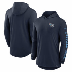 Tennessee Titans Blitz Tri-Blend Dri-FIT Long Sleeve Hoodie T-Shirt - Navy - Nike