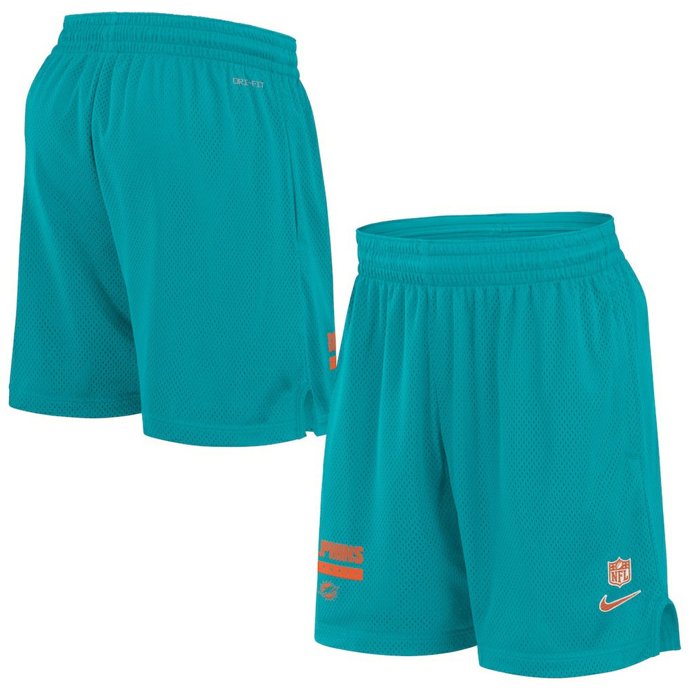 Miami Dolphins 2024 Sideline Performance Mesh Shorts - Aqua - Nike