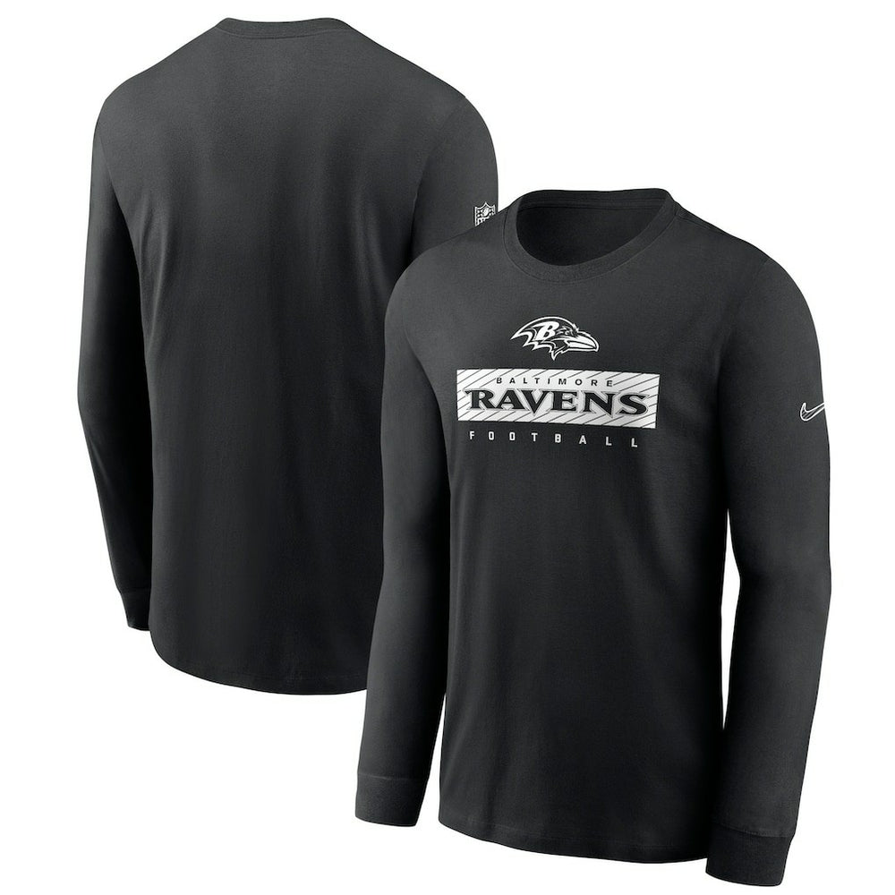 Baltimore Ravens Sideline Dri-FIT Long Sleeve T-Shirt - Black - Nike