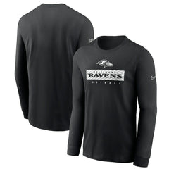 Baltimore Ravens Sideline Dri-FIT Long Sleeve T-Shirt - Black - Nike