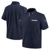 Dallas Cowboys 2024 Sideline Coach Short Sleeve Half-Zip Hoodie Jacket - Navy - Nike