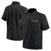 Minnesota Vikings 2024 Sideline Coach Short Sleeve Half-Zip Hoodie Jacket - Black - Nike