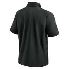 New York Jets 2024 Sideline Coach Short Sleeve Half-Zip Hoodie Jacket - Black - Nike
