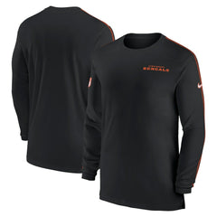 Cincinnati Bengals Sideline Coach UV Performance Long Sleeve T-Shirt - Black - Nike
