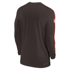 Cleveland Browns Sideline Coach UV Performance Long Sleeve T-Shirt - Brown - Nike