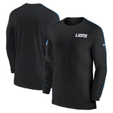 Detroit Lions Sideline Coach UV Performance Long Sleeve T-Shirt - Black - Nike