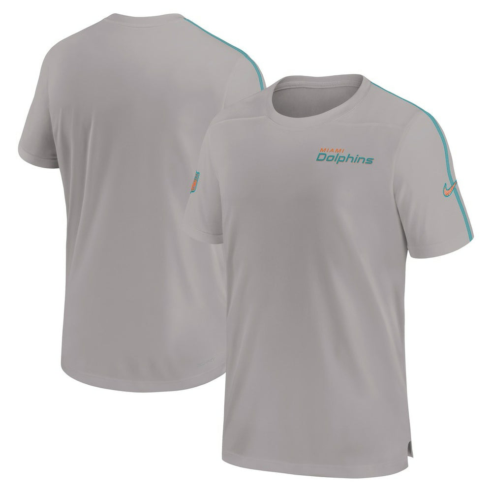 Miami Dolphins 2024 Sideline Coach UV Performance T-Shirt - Gray - Nike