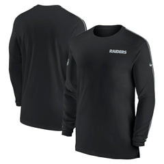 Las Vegas Raiders Sideline Coach UV Performance Long Sleeve T-Shirt - Black - Nike