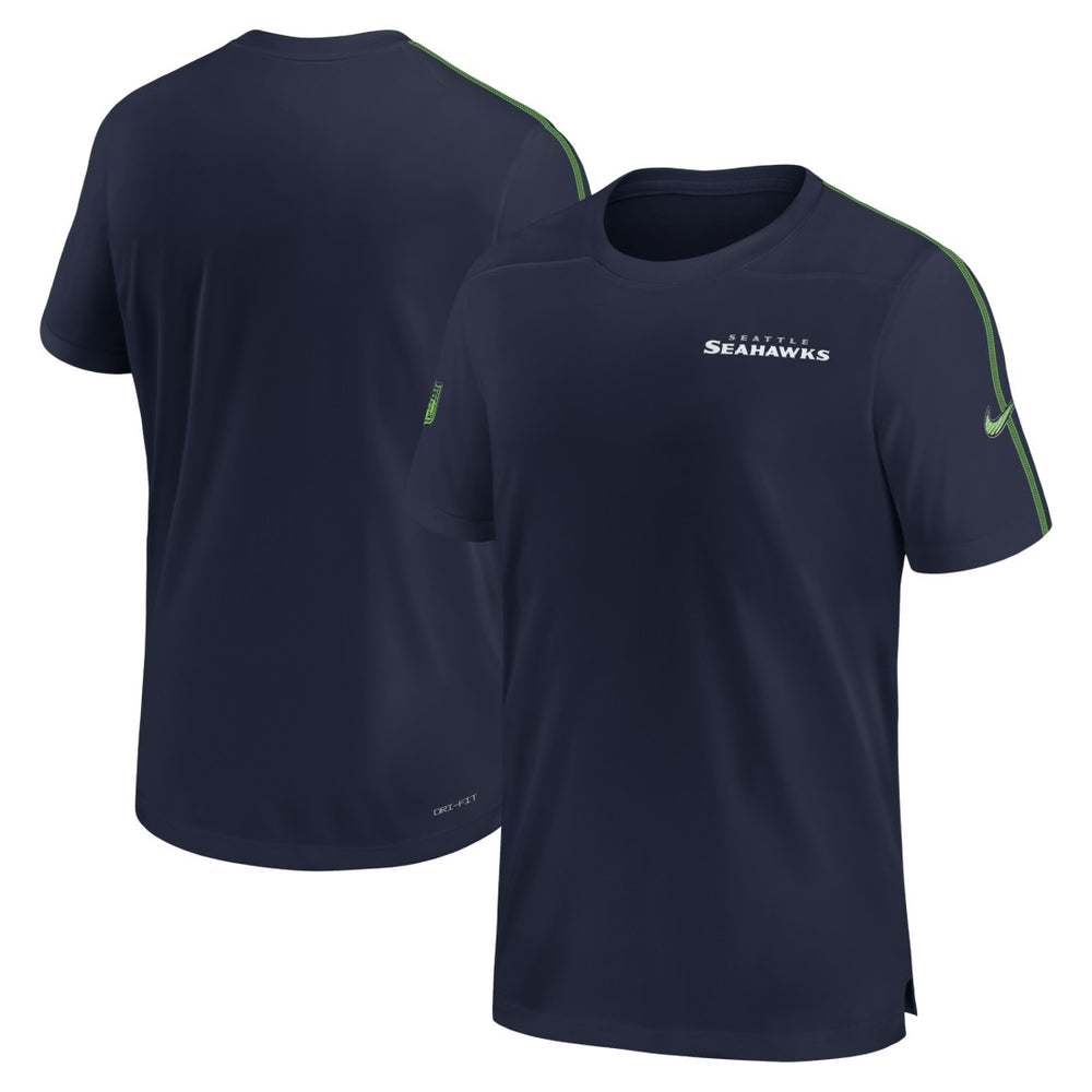 Seattle Seahawks 2024 Sideline Coach UV Performance T-Shirt - College Navy - Nike