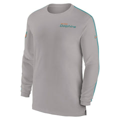 Miami Dolphins Sideline Coach UV Performance Long Sleeve T-Shirt - Gray - Nike