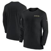 New Orleans Saints Sideline Coach UV Performance Long Sleeve T-Shirt - Black - Nike
