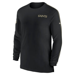 New Orleans Saints Sideline Coach UV Performance Long Sleeve T-Shirt - Black - Nike