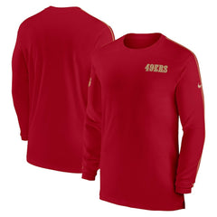 San Francisco 49ers Sideline Coach UV Performance Long Sleeve T-Shirt - Scarlet - Nike
