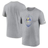 Los Angeles Rams Primetime Legend Icon Performance T-Shirt - Heather Gray - Nike
