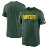 Green Bay Packers Primetime Legend Wordmark Performance T-Shirt - Green - Nike