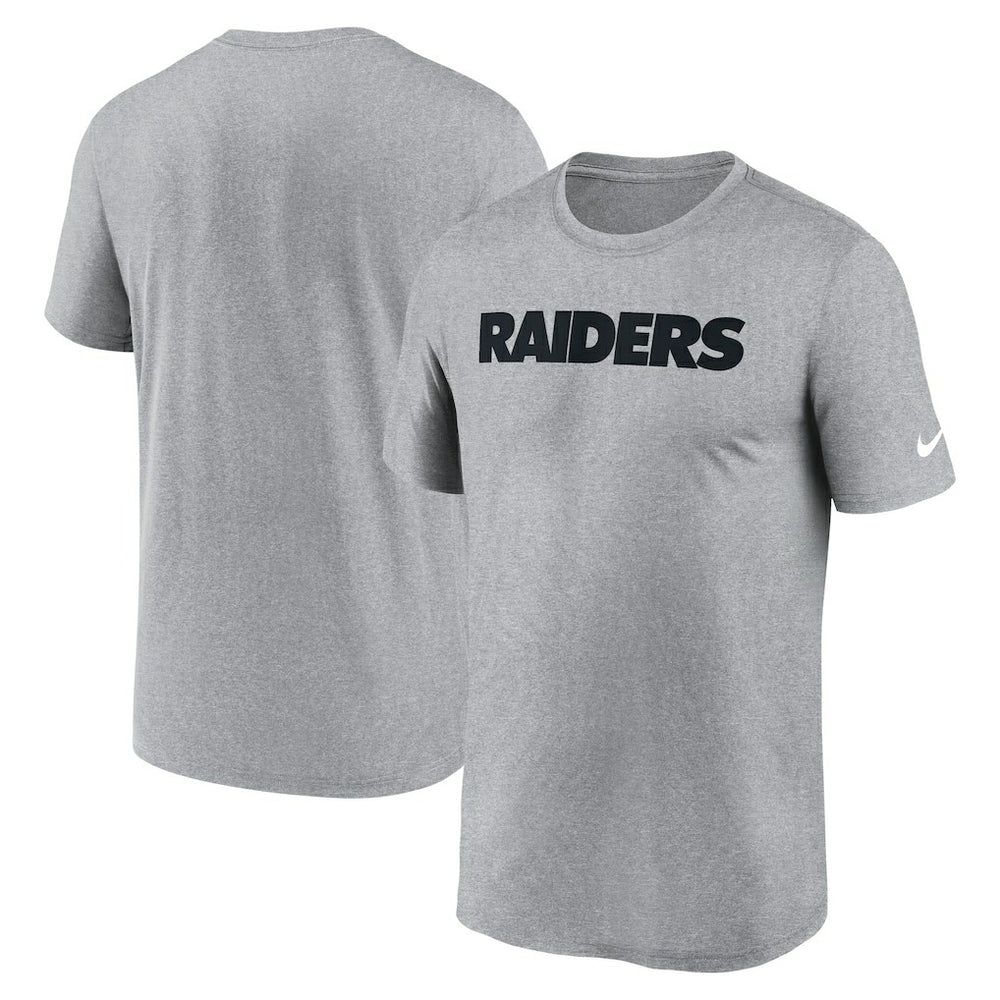 Las Vegas Raiders Primetime Legend Wordmark Performance T-Shirt - Heather Gray - Nike