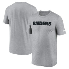 Las Vegas Raiders Primetime Legend Wordmark Performance T-Shirt - Heather Gray - Nike
