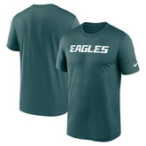 Philadelphia Eagles Primetime Legend Wordmark Performance T-Shirt - Midnight Green - Nike