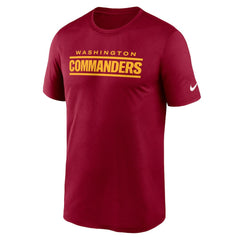 Washington Commanders Primetime Legend Wordmark Performance T-Shirt - Burgundy - Nike