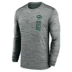 New York Jets Sideline Velocity Dri-FIT Long Sleeve T-Shirt - Gray - Nike