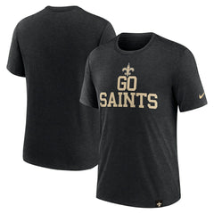 New Orleans Saints Blitz Tri-Blend T-Shirt - Heather Black - Nike