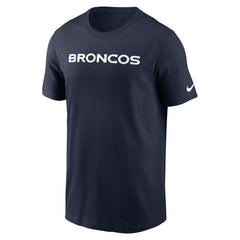 Denver Broncos Primetime Wordmark Essential T-Shirt - Navy - Nike