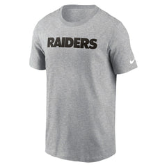 Las Vegas Raiders Primetime Wordmark Essential T-Shirt - Heather Gray - Nike