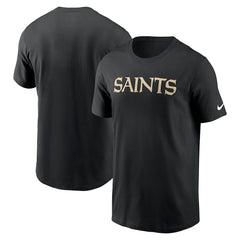 New Orleans Saints Primetime Wordmark Essential T-Shirt - Black - Nike